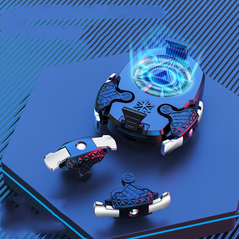 The Quantum Strike X ⚡ ❄️  – Multi-Function Mobile Gaming Accessory: Cooling Fan, Gamepad & Adjustable Stand