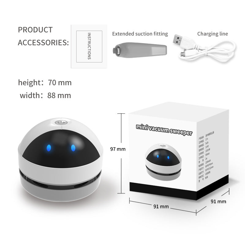 ⚡VoltBot Mini USB Vacuum – Cute Robot Keyboard Cleaner with 5000Pa Suction, Portable Dust Buster for PC, Laptop, Desk – Fun Gadget Gift for Gamers & Office Workers