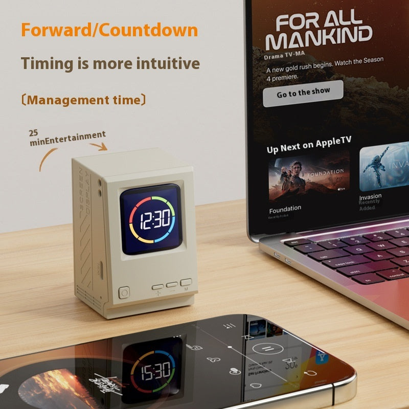 ✨ [Premium Edition] Retro PC Bluetooth Speaker – Vintage Computer Desk Clock with  HD Lyrics Display! | Studio-Grade Sound, Wireless, RGB Mood Lights – Perfect for Gamers & Audiophiles