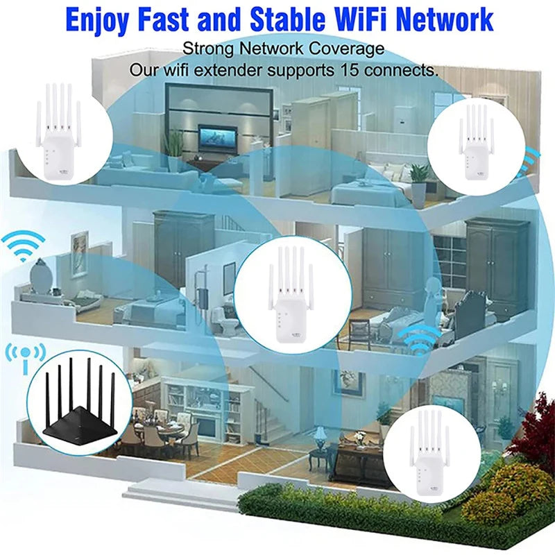Quantum Ultra WiFi Amplifier 🌐💥 – Long Range Signal Booster for Streaming, Gaming & Smart Home Devices, Dual-Band Coverage with Easy Setup