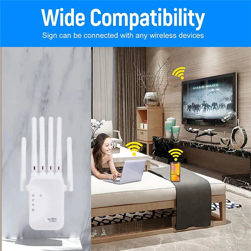 Quantum Ultra WiFi Amplifier 🌐💥 – Long Range Signal Booster for Streaming, Gaming & Smart Home Devices, Dual-Band Coverage with Easy Setup