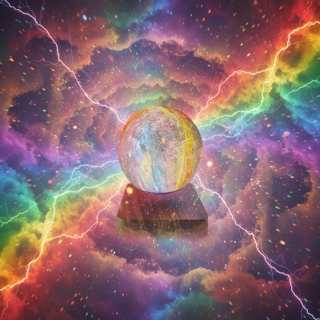 Rainbow energy moon lamp