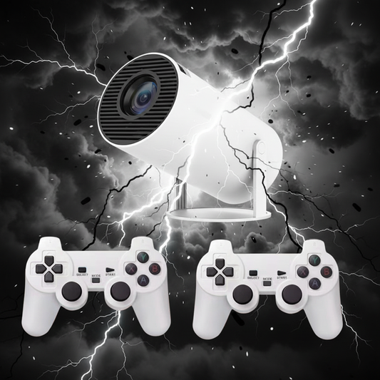 White and black energy gaming setup
